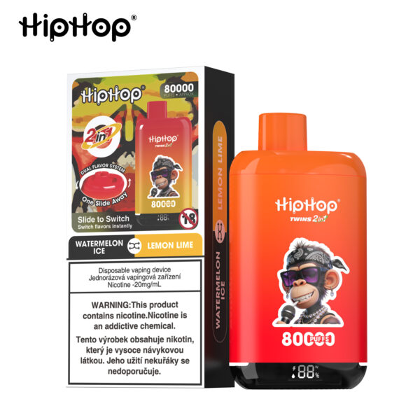 E-papieros HipHop TWINS 80K (2 w 1) | Dostawa 1-2 dni robocze | Za pobraniem